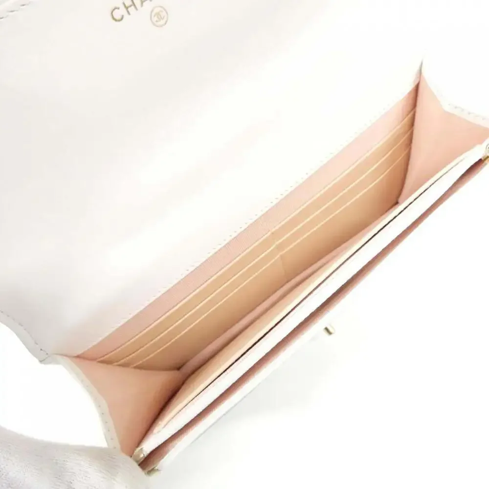 CHANEL Authentic White Wallet